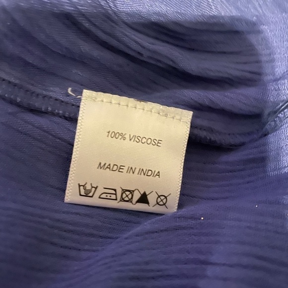 AREA STARS Beach Cover Up Dress Women’s L Pom Pom Hem Sundress Blue NWT - Picture 9 of 12